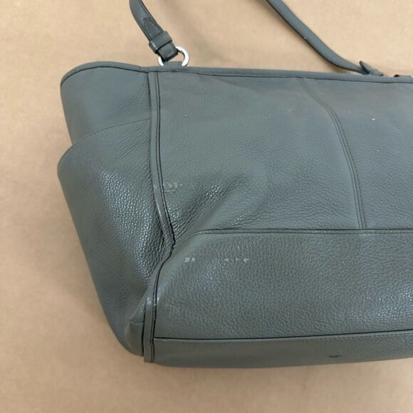 COACH PARK LEATHER CARRIE TOTE F29898 SILVER/OLIVE - Picture 4 of 8